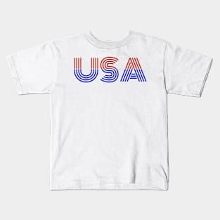 4th of July independence day design with stripe font Kids T-Shirt